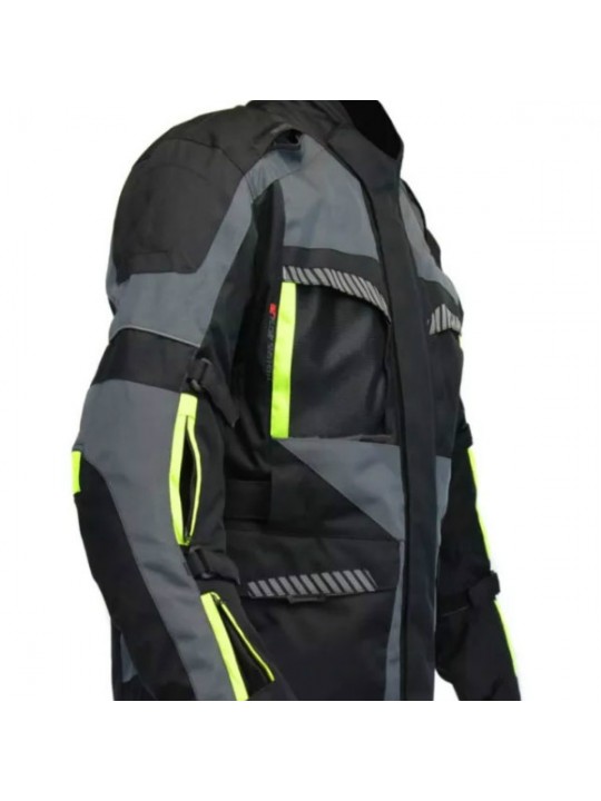 Geaca moto SM Racewear Highland black / gray / fluo