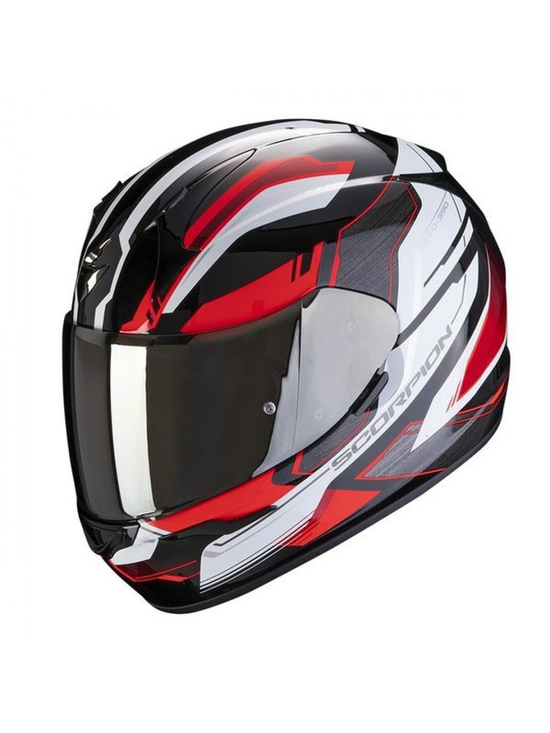 Casca moto integrala Scorpion Exo 390 Boost negru/alb/rosu