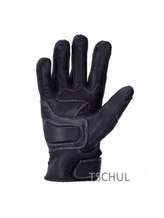 Manusi moto piele Tschul Carbon scurte 316 black