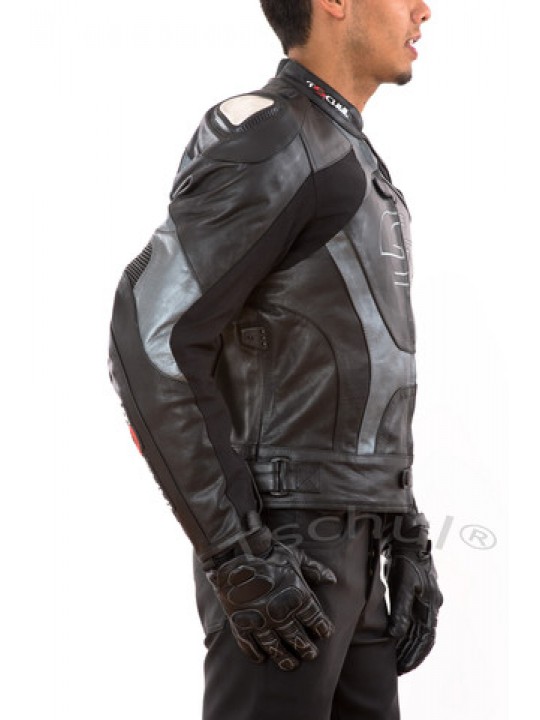 Geaca moto piele Tschul "Carbon" Silver Grey Geaca moto piele Tschul "Carbon" Silver Grey