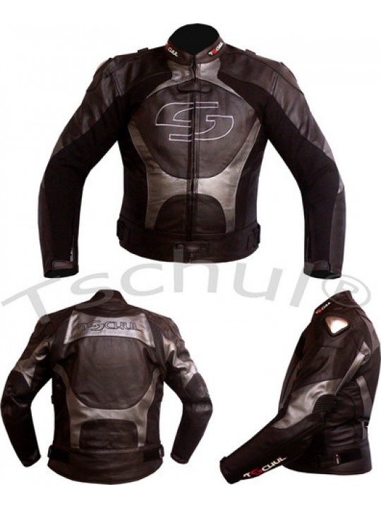 Geaca moto piele Tschul "Carbon" Silver Grey Geaca moto piele Tschul "Carbon" Silver Grey